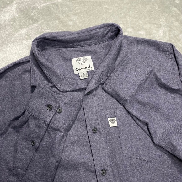 Diamond Supply Co. Flannel Shirt Mens Medium‎ Button Up Long Sleeve Streetwear - Picture 1 of 9
